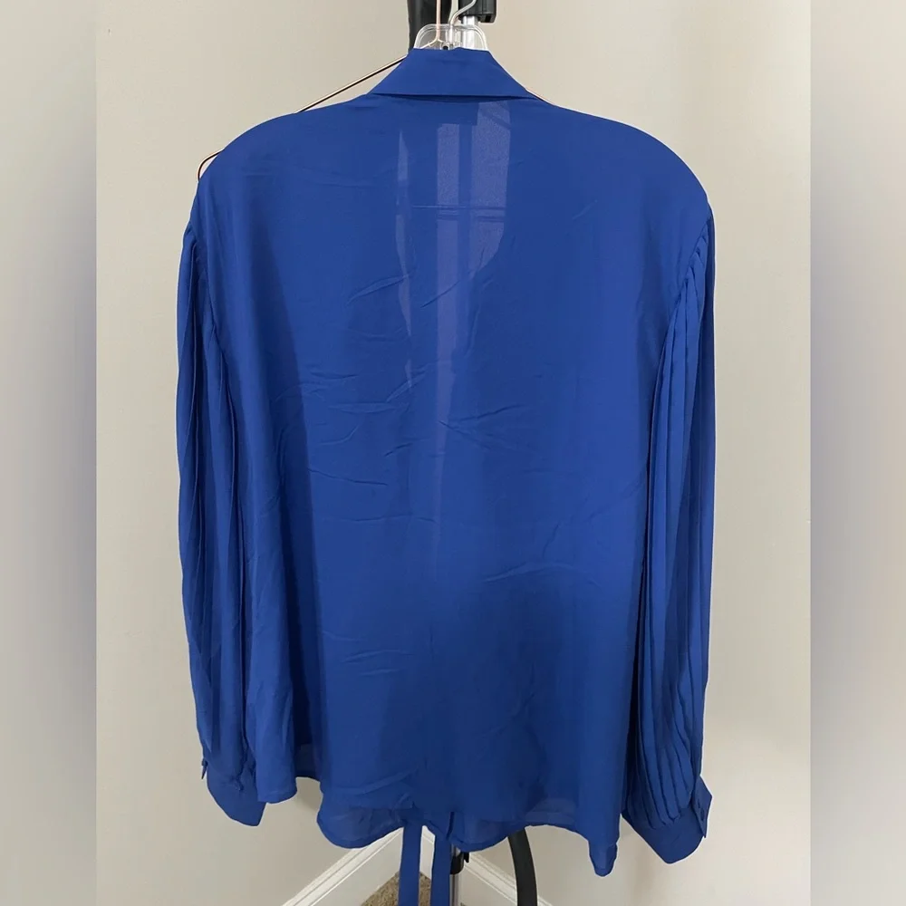Royal blue sheer blouse - Picture 2 of 3